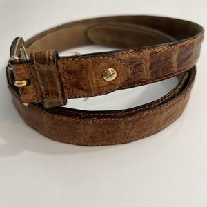 Mens Crocodile Skin Belt Brown 40" (100cm)